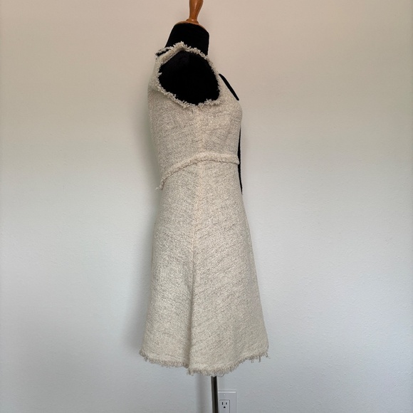 Zara Cream Tweed Dress with Black Bow Detail - Picture 2 of 6